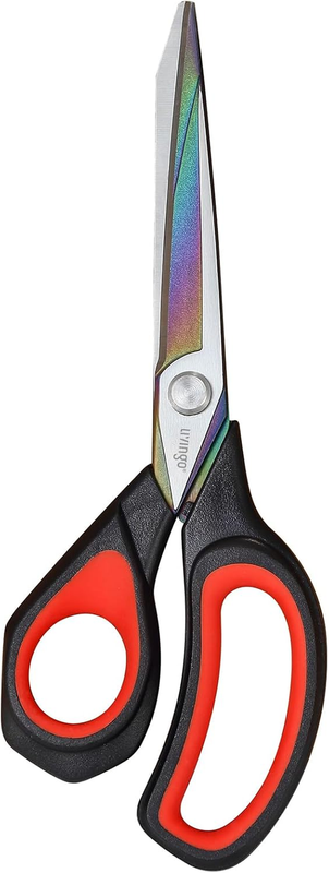 Left Handed Fabric Scissors - 9.5 Inch Sharp Titanium Coated Stainless Steel Sew