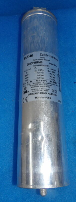 Eaton Cutler Hammer 2043PHRMB 20KVAR Heavy Duty Cylindrical Capacitor Cell + ...