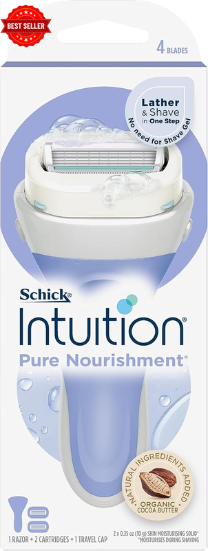 - Intuition, Womens Razor Kit with 2 Refills, Pure Nourishment, 4 Steel Blade Ra