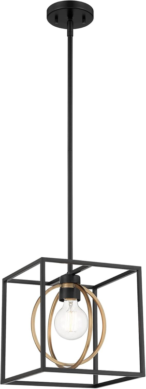 Kew Gardens Pendant Light, 10 Inch Hanging Ceiling Fixture for Kitchen Island and Dining Room, Matte Black, D276M-10P-MB