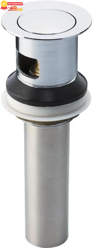 Polished Chrome Click Up Waste Clicker Drain with Overflow for Bathroom Sink