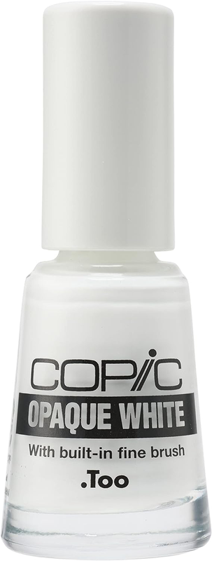 Marker Opaque Water-Based Paint with Brush, 7 Ml, White (COPQBRSH), 1 Count (Pac