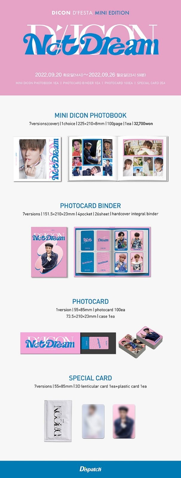 NCT DREAM DICON D'FESTA MINI EDITION 102 PHOTOCARD SET+ NCT DREAM DICON D'FESTA MINI EDITION 102 PHOTOCARD SET+