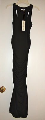 Pre-owned Ronny Kobo Black Ayala Racer Back Sleeveless Maxi Bodycon Dress Size Small