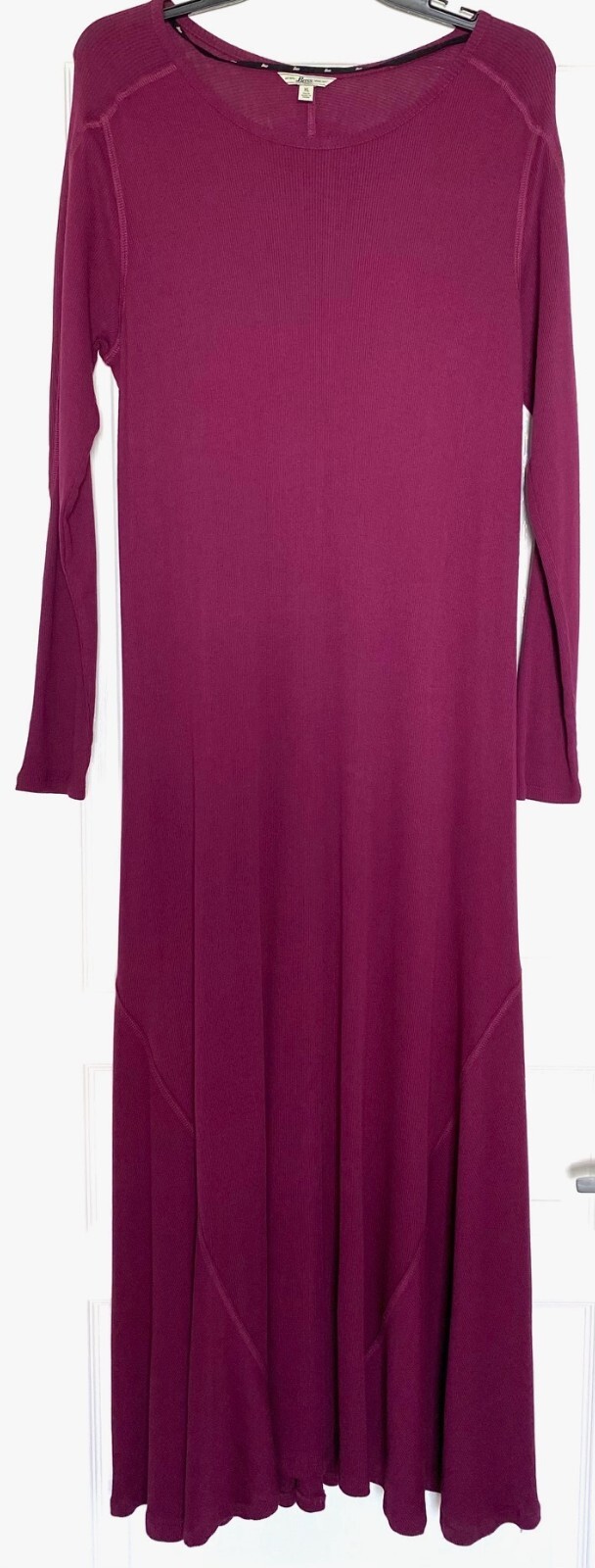 

BASS Пурпурно-фиолетово-розовое хлопковое платье миди эластичной вязки в рубчик из модала, размер, Фиолетовый