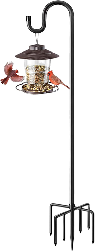 ANIDEER 84" Shepherds Hooks for Outdoor, Heavy Duty Bird Feeder Pole with 7 Pron