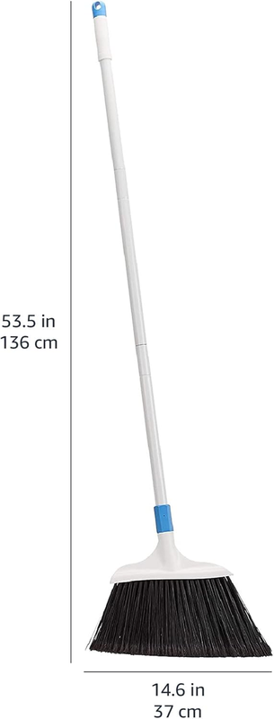 Heavy-Duty Broom, Blue and White