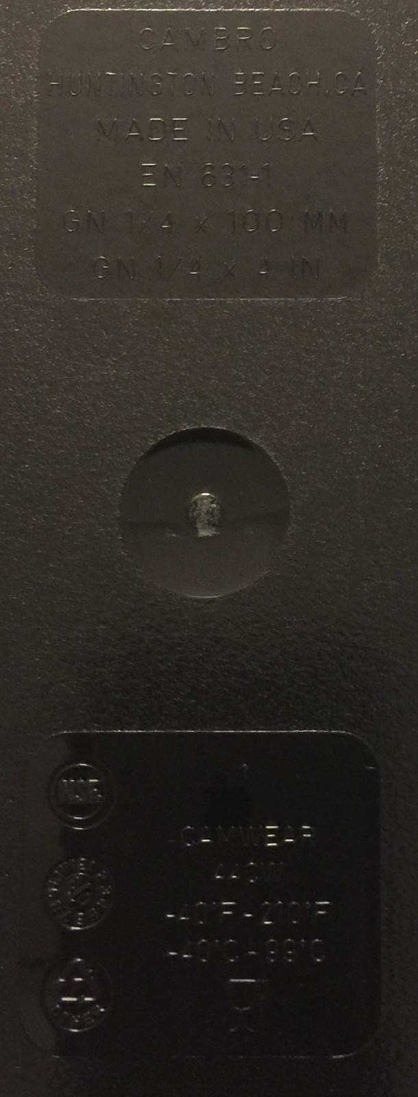 Cambro Polycarbonate  Food Pan Quarter Size 44CW 4