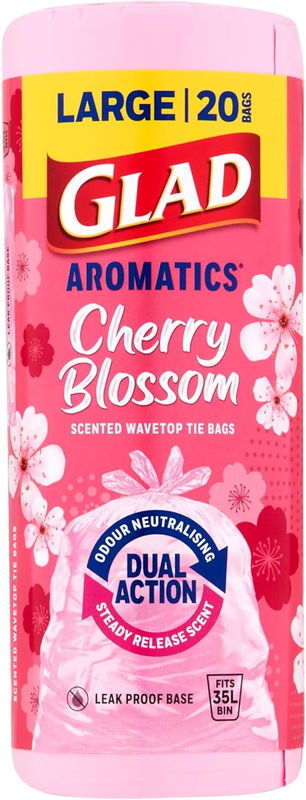 Aromatics Kitchen Tidy Bags, Cherry Blossom, Fits Large 35L Bins (Pack of 20)