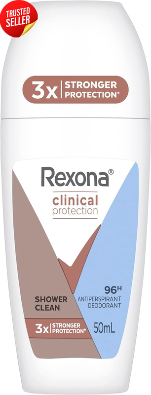 Rexona Clinical Protection Roll On 50ml Shower Clean Antiperspirant Deodorant