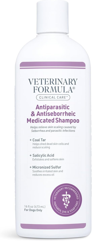 Antiparasitic & Antiseborrheic Medicated Dog Shampoo, 16 Oz