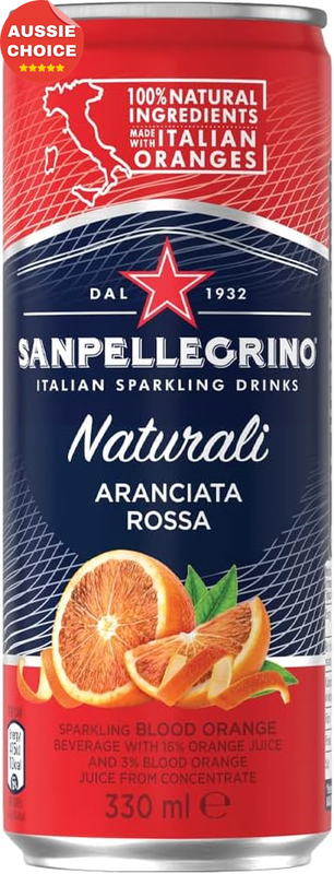 Aranciata Rossa 24 Pack 330ml Slim Cans Blood Orange Soda Refreshing Drink