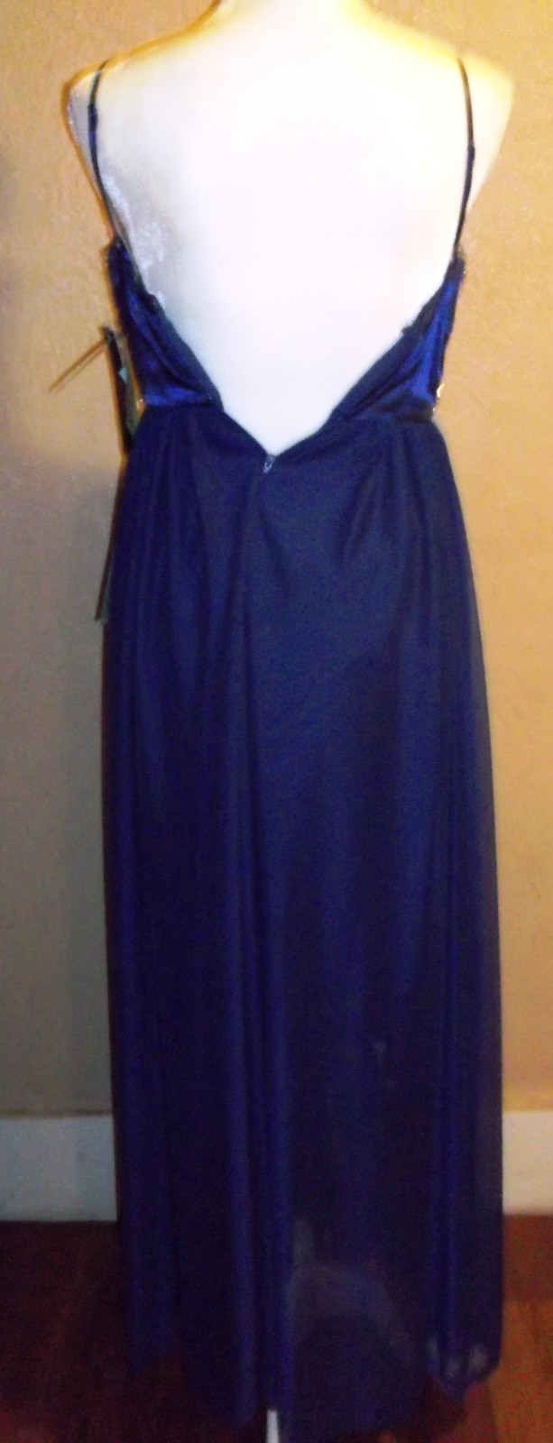 NWT MY MICHELLE PROM DRESS EVENING GOWN  womens sz 1 BLUE BEADED QUALITY