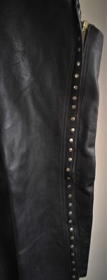 Vintage motorbike riding leather chaps - Talon zippers