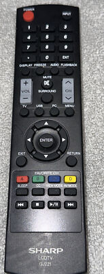 Sharp LCDTV Original GJ221 Remote Control Genuine LED