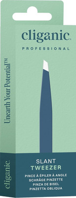 Cliganic Professional Eyebrow Tweezers Slant Tip (Blue) - Precision for Men 