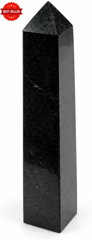 Exclusive Black Tourmaline Obelisk Point Reiki Crystal Healing Home Office Gener