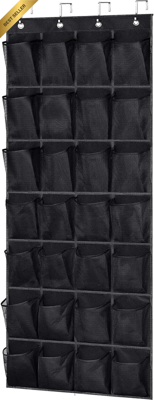 28 Mesh Large Pockets over the Door Shoe Organizer,  Hanging Shoes Organizer for
