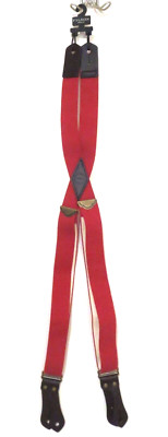 Filson Tab Suspenders Size Regular Bridle Leather Red Stretch Cotton Elastic NEW