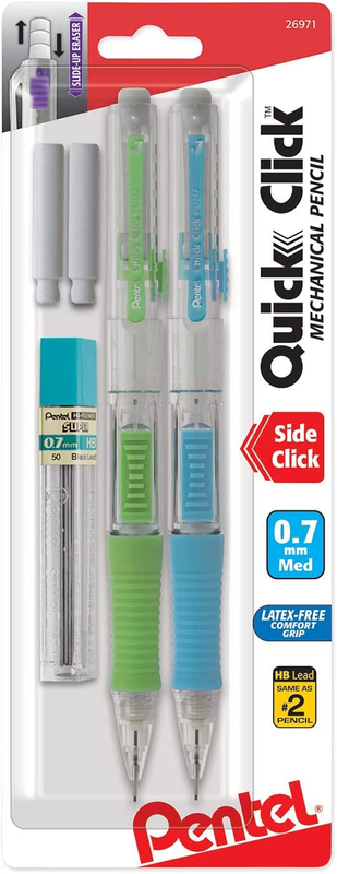 Quick Click Mechanical Pencil, 0.7 Mm, Hb (#2.5), Black Lead, Assorted Barrel Co