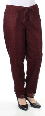 

ANNE KLEIN Женские темно-бордовые брюки прямого кроя с галстуком Размер, Maroon, 485221466