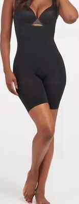 Spanx Womens Large Black Power Series Bodysuit Shaper Mid Thigh 10244R