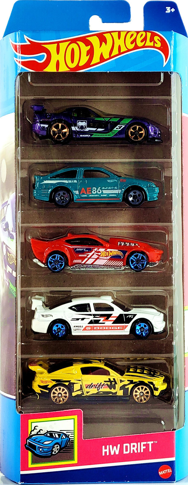 Hot Wheels 2022 🏁 HW Drift 🏁 5 pack 🐍 Viper, Toyota AE86