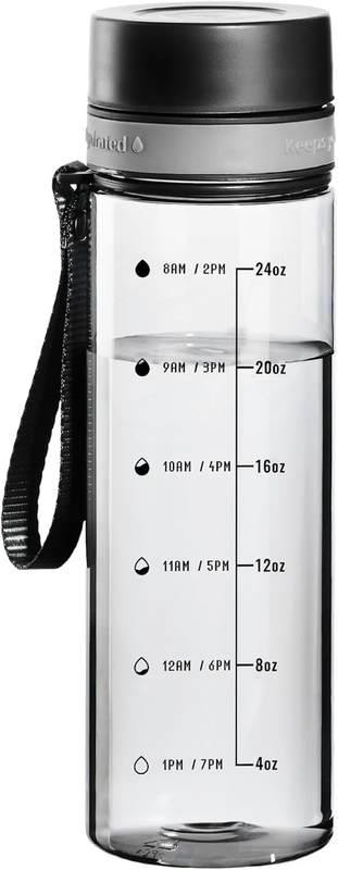 Reusable Water Bottle, Water Bottle with Time Marker, Plastic Water Bottles to E
