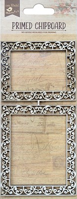 Little Birdie Laser Cut Primed Chipboard 1/Pkg-Scroll Border Frame