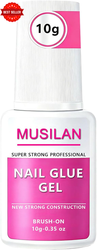 Semi Solid 1 Bottle Nail Glue Gel with Brush on for False Nail Tips