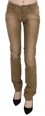 Pre-owned Costume National C'n'c  Pants Brown Washed Low Waist Slim Fit Trouser S. W27 $500