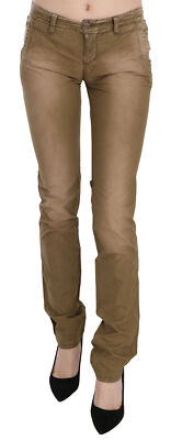 Pre-owned Costume National C'n'c  Pants Brown Washed Low Waist Slim Fit Trouser S. W27 $500