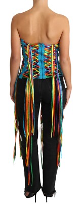 Pre-owned Dolce & Gabbana Corset Multicolor Strings Bustier Top Blouse It40 /us6 / S $2400