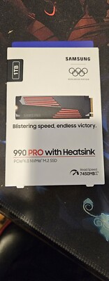 Samsung 990 Pro With Heatsink PCLe 4.0 NVMe M.2 SSD 1tb New