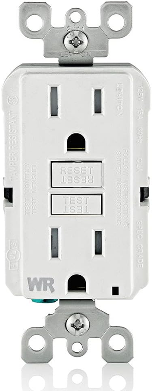 GFCI Weather-Resistant Receptacle, 15 Amp Tamper-Resistant, GFWT1-W, White