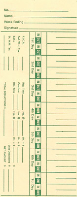 Time Cards - 1900L-C Single Sided, Weekly, Time Cards - box of 1000