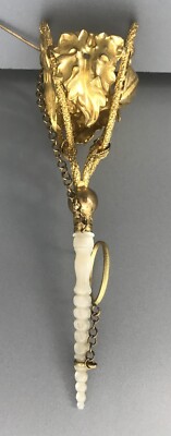 + Blumenstraußhalter/Bouquethalter sog. "TUSSI MUSSI" Metall vergoldet, Nr: 3