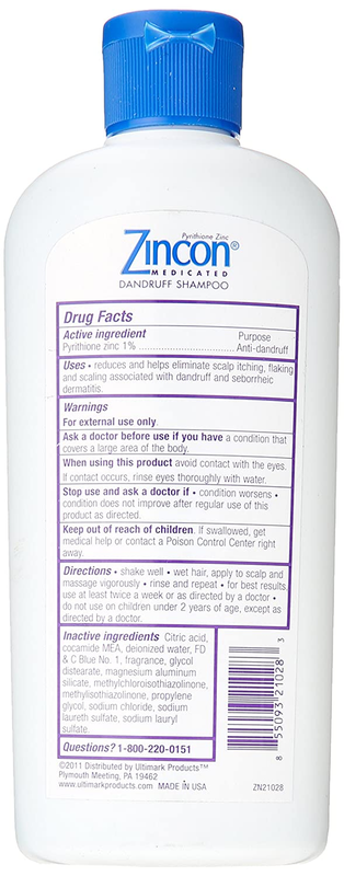 Zincon Medicated Dandruff Shampoo - 8 Fluid Ounce