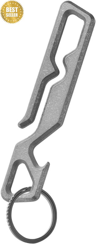Titanium Pocket Keychain Clip, Key Dangler, Bottle Opener Key Chain with Key Rin