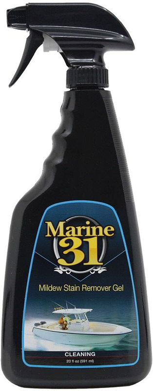 Mildew Stain Remover Gel | Thick Gel Formula for Marine, Boat, Home & Patio | Removes Mildew & Stains from Bathrooms & Showers | Effective Cleaner | M31-375 | 20Oz