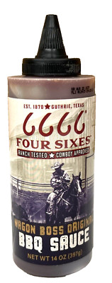 Four Sixes Wagon Boss Original Barbecue BBQ Sauce 14 oz