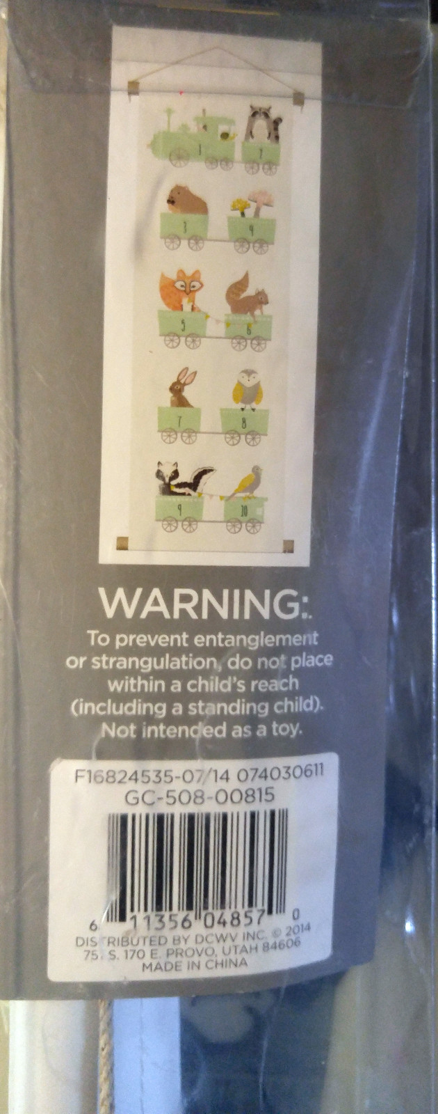 Wall Banner Woodland Animals Number Train Nursery Child Whimsical 12 x 36