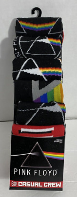 Pink Floyd Dark Side of the Moon Casual Crew Socks 6 Pair Pack by BioWorld