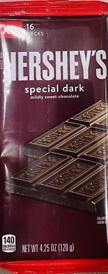 Hershey's Special Dark Mildly Sweet Chocolate XL Candy Bar 4.25 oz Bar 16 Pieces
