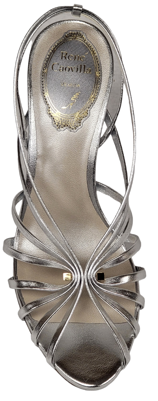 Pre-owned René Caovilla Rene Caovilla Sabine Metallic Leather Silver Lamb Sandals Heels (pick Your Size)