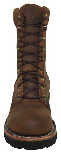 Pre-owned Chippewa Men's Super Dna 9" Soft Toe Waterproof Logger Boot 59406 In Brown