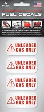 UNLEADED Fuel Stickers  Decals  Labels 4 Pack 2 x 1 
