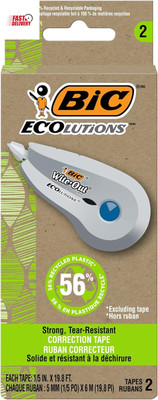 Ecolutions Wite-Out Brand Correction Tape, 19.8 Feet, 2-Count Pack, Correction T