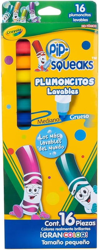 Pip-Squeaks Washable Markers, 16 Count, Great for Home, Perfect Art Tools, Easy