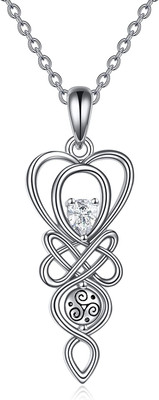 Goddess Necklace Sterling Silver Fertility/Triple Moon Goddess Pendant Jewelry G
